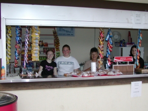 Sue and her crew in the Snack Shack
